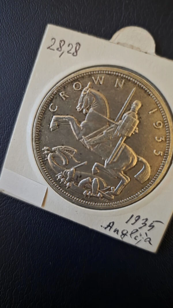 Anglijas 1935 1 Crown monēta